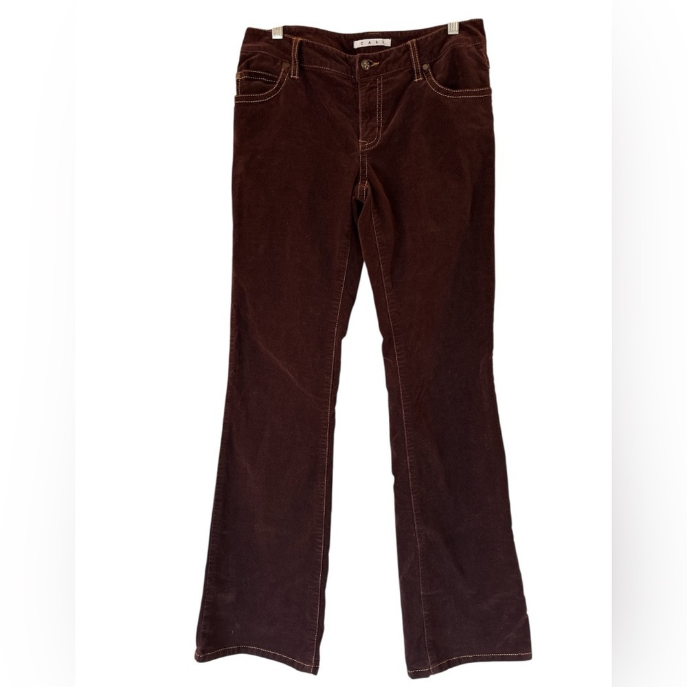 CAbi Maroon/Burgundy Velour Bootcut Pant